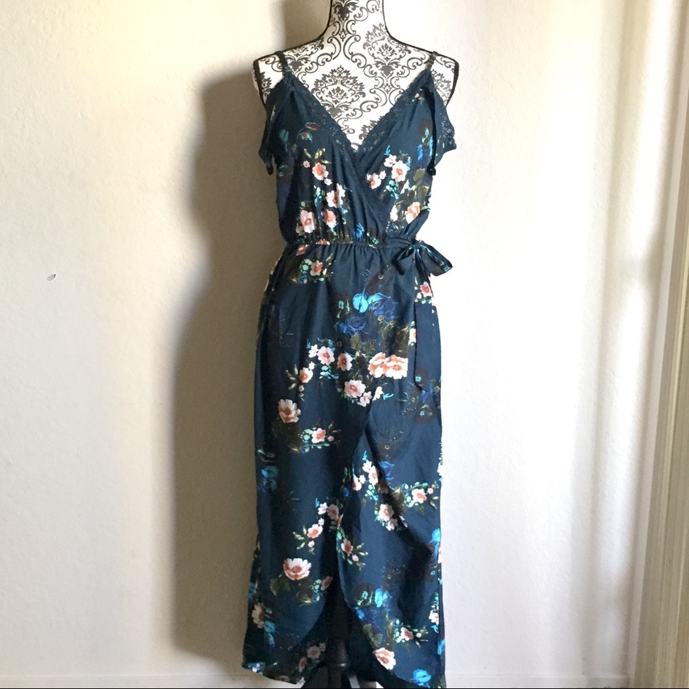 Cold shoulder slit dress